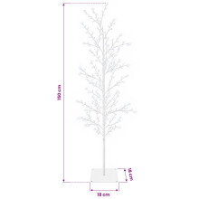 (White (cold white), 150 cm) vidaXL Micro Birch Christmas Tree Black 180 cm Steel 459 LEDs