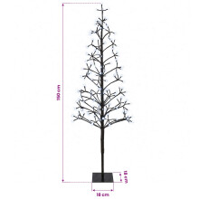 (Black (cold white), 150 cm) vidaXL LED String Christmas Tree White 180 cm Steel 196 LEDs