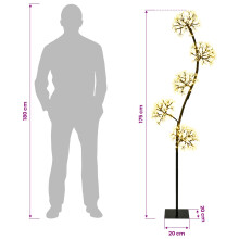 (Black (warm white), 175 cm) vidaXL S-Shape LED Christmas Tree 2 pcs White 18 x 18 x 45 cm Steel
