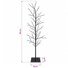 (Black (cold white), 150 cm) vidaXL Micro Birch Christmas Tree Black 180 cm Steel 459 LEDs
