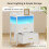 Bedside Tables Set of 2, Charging Station and LED, White 3