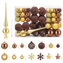 (Brown and gold) vidaXL Christmas Ball Set 111 pcs Brown and Gold 6 cm Polystyrene