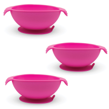Callowesse Baby Silicone Suction Bowl Pink 3pk