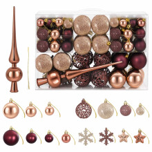 (Champagne and brown) vidaXL Christmas Ball Set 111 pcs Brown and Gold 6 cm Polystyrene