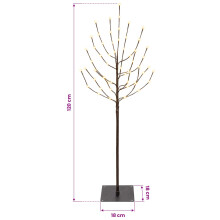 vidaXL LED Christmas Tree Black 120 cm Steel 100 LEDs