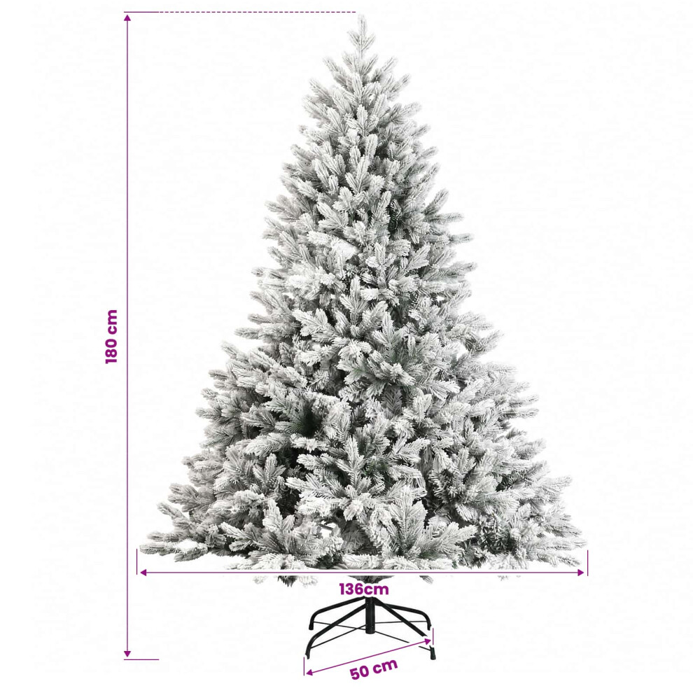Vidaxl Artificial Hinged Christmas Tree 180 Cm 300 Leds Warm White