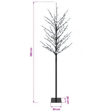 vidaXL LED Ball Christmas Tree Black 180 cm Steel 220 LEDs