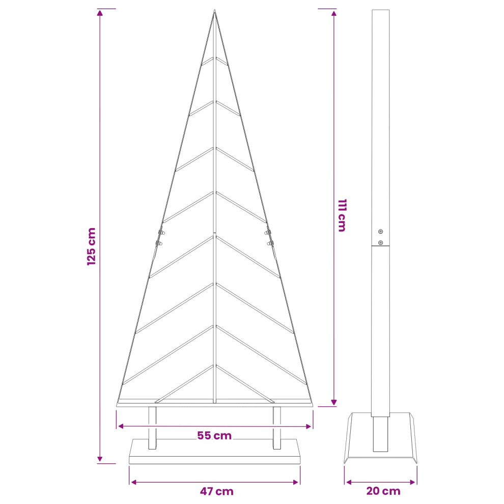 Vidaxl Metal Christmas Tree With Triangle Stand Kuopio 125 Cm Steel