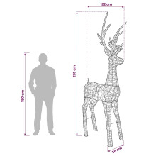 vidaXL Christmas LED Reindeer Motif Light 1000 LEDs Cold White