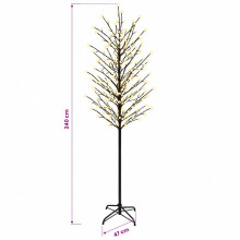 vidaXL LED Ball Christmas Tree Black 240 cm Steel 280 LEDs