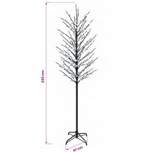 vidaXL LED Ball Christmas Tree Black 240 cm Steel 280 LEDs