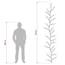vidaXL LED Willow Vine Christmas Decoration 2 pcs Black 270 cm Steel