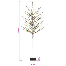 vidaXL LED Ball Christmas Tree Black 18 x 18 x 150 cm Steel 185 LEDs
