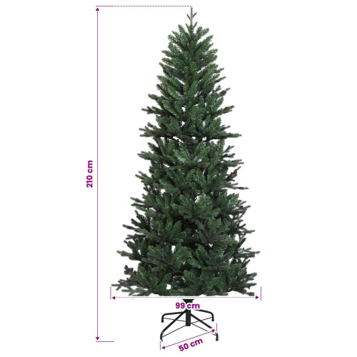 VidaXL vidaXL Artificial Hinged Christmas Tree 210 cm PVC and PE Green