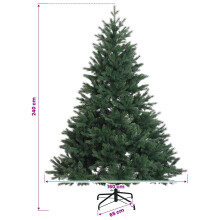 vidaXL Artificial Hinged Christmas Tree 240 cm PVC and Metal Green