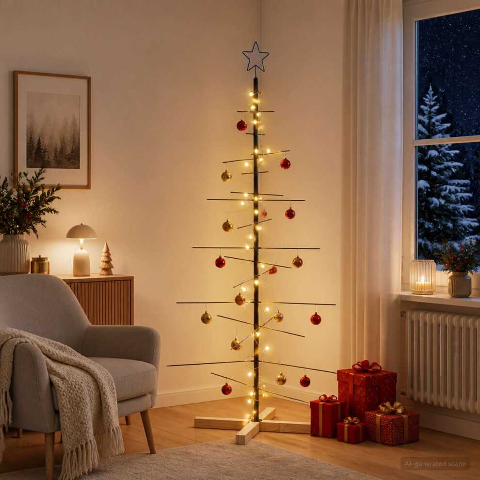 Vidaxl (Black, 150 Cm) Metal Christmas Tree Black 59.5 Cm Powder-Coated Steel