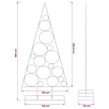 (Gold, 180 cm) vidaXL Metal Christmas Tree KUOPIO 60 cm Steel White