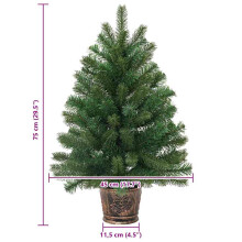 (75 cm) vidaXL Artificial Christmas Tree Green 75 cm PVC, PE and steel