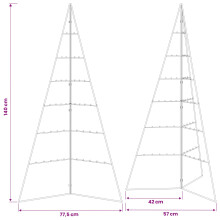 (Gold, 140 cm) vidaXL Metal Christmas Tree KUOPIO 180 cm Steel White