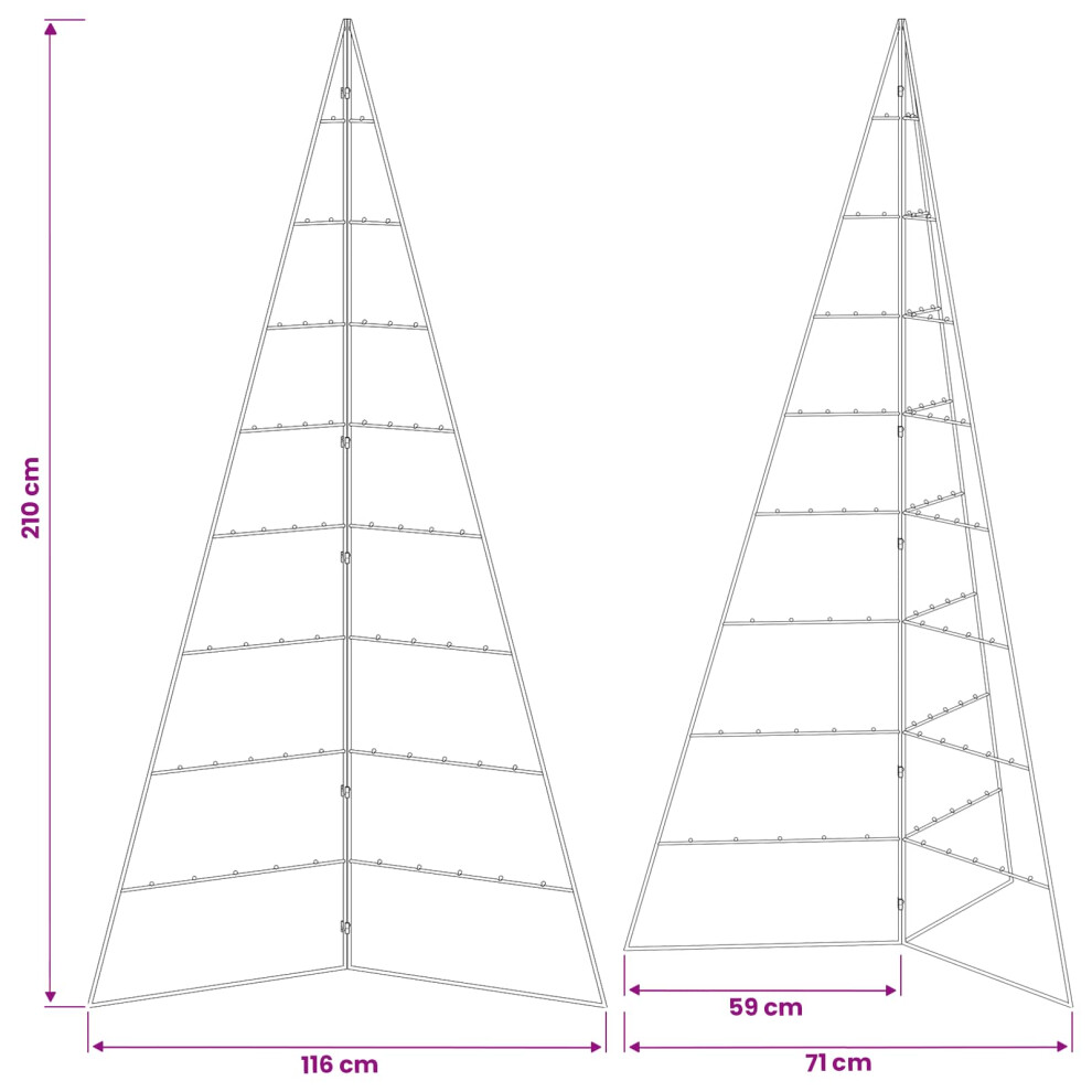 Vidaxl (White, 210 Cm) Metal Christmas Tree Kuopio 180 Cm Steel White