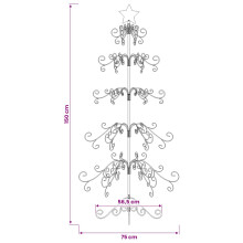 (Gold, 150 cm) vidaXL Metal Christmas Tree Gold 150 cm Powder-coated Steel