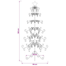 (Gold, 180 cm) vidaXL Metal Christmas Tree Gold 150 cm Powder-coated Steel