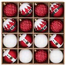(Red and white (Santa texture motif)) vidaXL Christmas Ball Set 32 pcs Gold Ø 6 cm Plastic