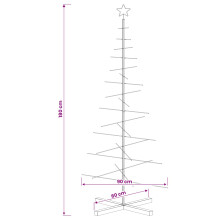 (Gold, 180 cm) vidaXL Metal Christmas Tree Black 59.5 cm Powder-coated steel