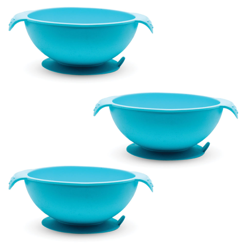 Callowesse Baby Silicone Suction Bowl Blue 3pk