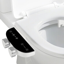 Misvayli Toilet Bidet Attachment, Hot Cold Water Non-Electric Bidet with Dual Nozzles, 16 Adjustable Settings, Slim DIY Installation