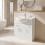850mm Floorstanding Bathroom Vanity Unit & Basin Single Tap Hole White Gloss 1