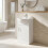450mm Bathroom Vanity Unit Floor Standing Basin Sink Single Tap Hole White Gloss 1