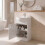 450mm Bathroom Vanity Unit Floor Standing Basin Sink Single Tap Hole White Gloss 2
