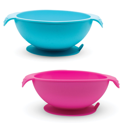 Callowesse Silicone Suction Bowl Pink & Blue 2pk