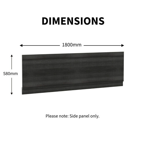 Artis Grey MFC Bath Side Panel 1800mm 2