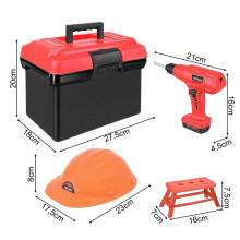 Kids Toolbox Set 62 Pieces with Battery Screwdriver, Helmet, Ages 3+