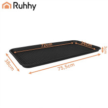 Shoe Drainer Mat XXL 75.5 x 38 cm with 3 cm High Edge, Waterproof, Black