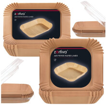 Dual Basket Air Fryer Paper Liners, 100 + 50 Pcs, 20 x 20 cm, 19.5 x 13 cm