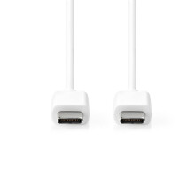 USB-C to USB-C Charging Cable 1.00 m, USB 2.0, 480 Mbps, 60 W, White