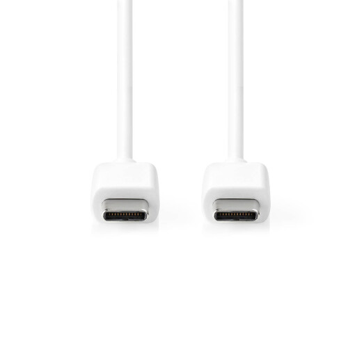 USB-C to USB-C Charging Cable 1.00 m, USB 2.0, 480 Mbps, 60 W, White