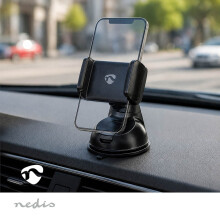 Suction Cup Car Phone Mount for Windscreen and Dashboard, Up to 7 Inch, Black