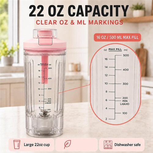 For  Blast Max Blender BC251 Replacement Container and Lid 22oz Replacement Cup with Leak Proof Lid and Boots 1