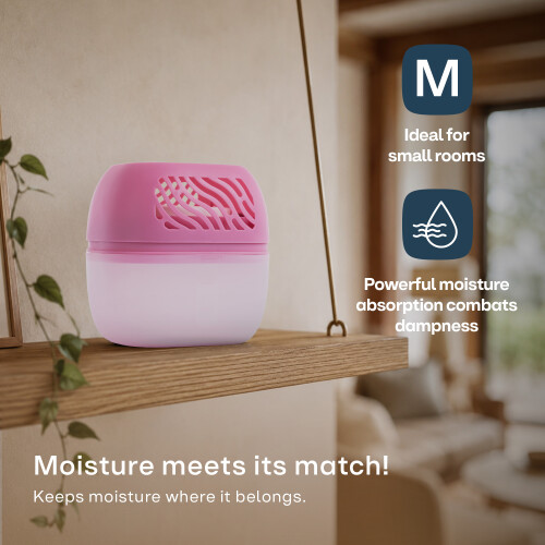 Reusable Dehumidifier 1000ml - 2 Refill Tabs Pink 2