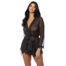 Oh La La Cheri Provence Women's Lingerie Robe Nightwear S/M Black - Sexy Underwear for Women