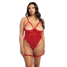 Oh La La Cheri Elayne Women's Lingerie Teddy 1X/2X Red - Sexy Underwear for Women