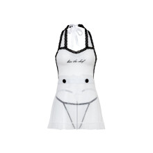 Oh La La Cheri Kiss The Chef Women's Lingerie Apron Costume S/M Black/White - Sexy Fancy Dress Outfit for Women
