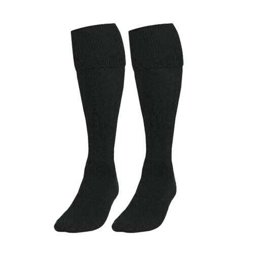 (S (UK 12-3), Black) Plain Football Socks