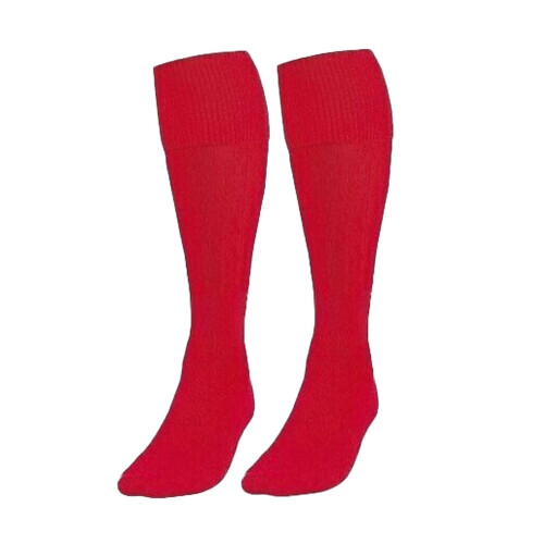(L (UK 6-11), Red) Plain Football Socks