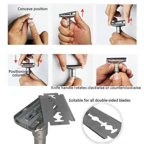 Men Vintage Adjustable Sharpness Double-sided Knife Holder Manual Razor 2