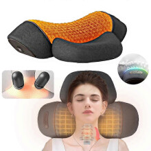 3 In 1 Ergonomic Neck Massage Pillow With Hot Compress Massage And Traction Function Electric Warm Neck Muscle Relax Cushion Adjustabl